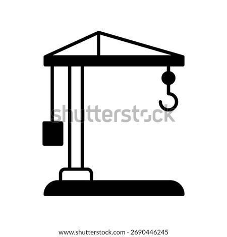 Crane icon with white background vector stock illustration