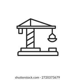 contorno de iconos de grúa y estilo plano, fondo transparente.