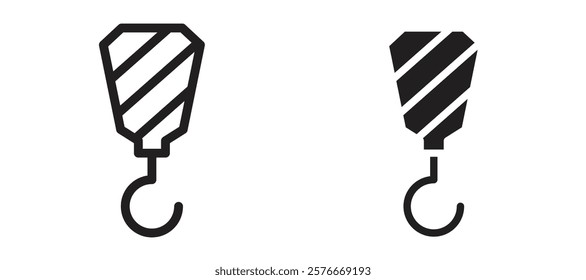 Crane icons in outline and stroke versions