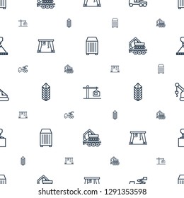 crane icons pattern seamless white background. Included editable outline cargo container, construction crane, cargo crane, cargo, hook with icons. icons for web and mobile.