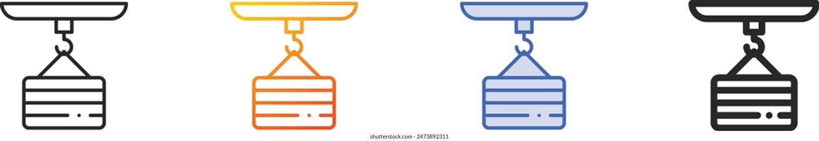 crane icon.Thin Linear, Gradient, Blue Stroke and bold Style Design Isolated On White Background