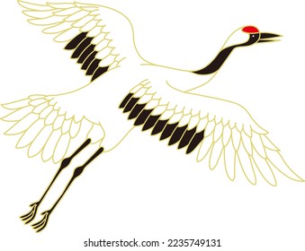The crane isolated on white background