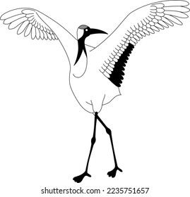 The crane isolated on white background