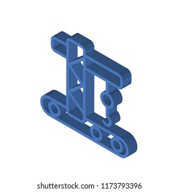 Crane isometric left top view 3D icon