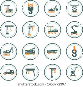 Crane and lifing vector icons for user interface design
