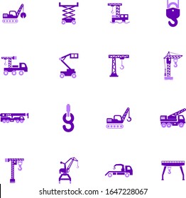 Crane and lifing vector icons for user interface design