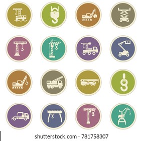 Crane and lifing vector icons for user interface design
