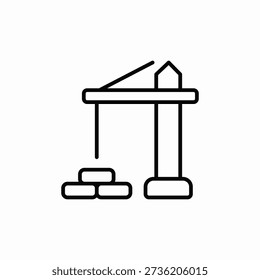 crane lift icon sign vector