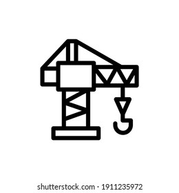 icono de línea vectorial de elevación de grúa