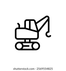 Crane lifter icon Thin vector set