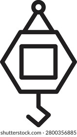 Crane Lifter Lifting Line Icon
