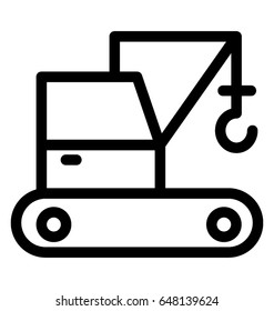Crane Lifter Line Vector Icon