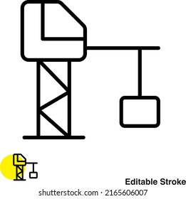 Crane Lifter Vector Line Icon