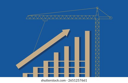 Crane Lifting an Arrow to Represent a Growing Graph
