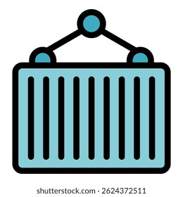 Crane lifting cargo container, representing global trade, shipping, and freight transportation