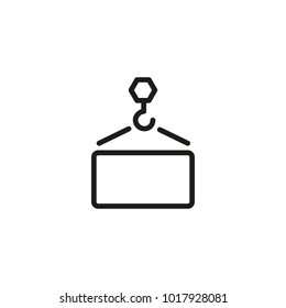 Crane lifting concrete panel icon