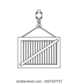 crane lifting container isolated icon