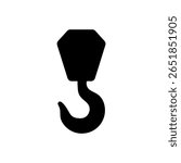 Crane lifting hook silhouette vector flat illustration design. 