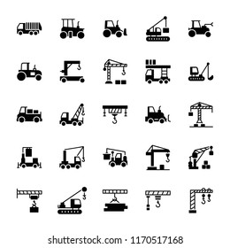 Crane and Lifting Machine Icons 