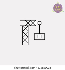 crane line icon