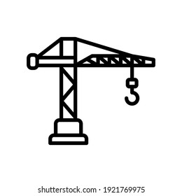 crane line icon design vector template