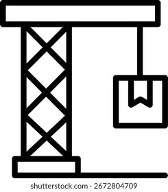 Design de vetor de ícone de linha de guindaste