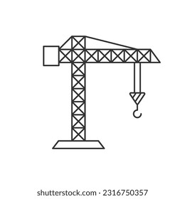 Crane line icon. Vector illustration.