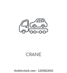 Crane linear icon. Crane concept stroke symbol design. Thin graphic elements vector illustration, outline pattern on a white background, eps 10.