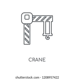 Crane linear icon. Crane concept stroke symbol design. Thin graphic elements vector illustration, outline pattern on a white background, eps 10.