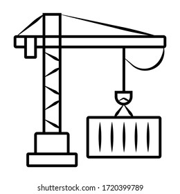 crane with load icon vector