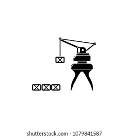 crane with load illustration. Element of a logistic for mobile concept and web apps. Detailed illustration of crane with load can be used for web and mobile. Premium icon on white background