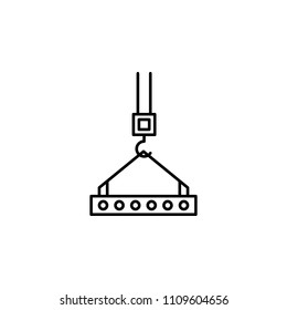 crane with load outline icon. Element of construction icon for mobile concept and web apps. Thin line crane with load outline icon can be used for web and mobile on white background