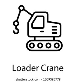 crane, loader line icon, black out line vector design