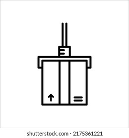 Crane loading carton box thin line icon, Vector and Illustration.
