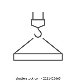 Crane loading line outline icon