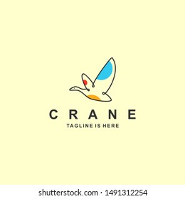Crane logo with flat design