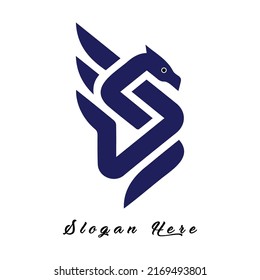 Crane logo Heron Vogel Tattoo blue logotype art technology