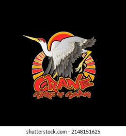 crane logo illustration design for sukajan is mean japan traditional cloth or t-shirt with digital hand drawn Embroidery Men T-shirts Summer Casual Short Sleeve Hip Hop T Shirt Streetwear