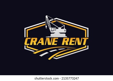 Crane logo template vector. Heavy equipment logo vector for construction company. Creative Crane illustration for logo.