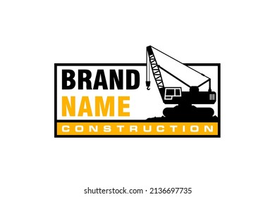 Crane logo template vector. Heavy equipment logo vector for construction company. Creative Crane illustration for logo.