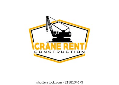 Crane logo template vector. Heavy equipment logo vector for construction company. Creative Crane illustration for logo.