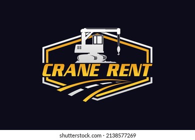 Crane logo template vector. Heavy equipment logo vector for construction company. Creative Crane illustration for logo.