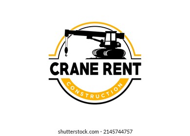 Crane logo template vector. Heavy equipment logo vector for construction company. Creative Crane illustration for logo.