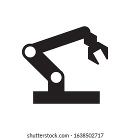 Crane, machine concept industrial robotic manipulator, hand, vector icon on white background. Element of production for mobile concept and web apps.