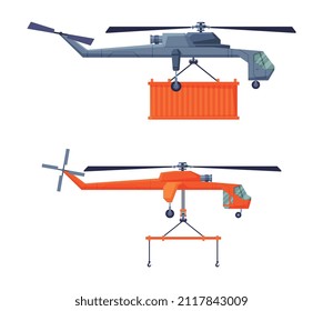 Crane Machine Equipped with Hoist Rope and Sheaves for Lifting and Lower Heavy Freight Vector Set - Powered by Shutterstock - Get 15% off with code: PIKWIZARD15