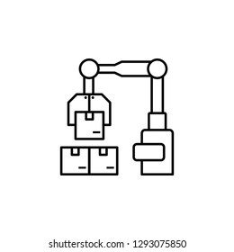 crane, machine, factory icon. Element of production icon for mobile concept and web apps. Thin line crane, machine, factory icon can be used for web and mobile