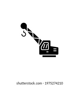 Crane machine icon in black color