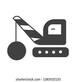 Crane machine icon- vector sign symbol Crane icon.