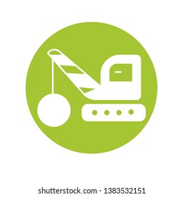 Crane machine icon- vector sign symbol Crane icon.