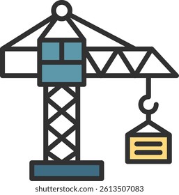 Crane Machine Outline Filled Style Icon